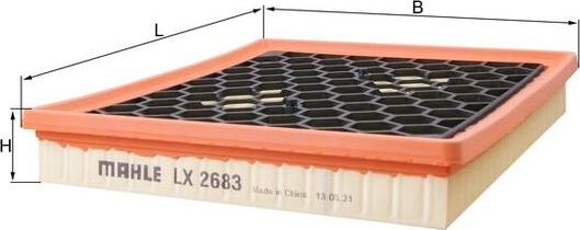 MAHLE LX 2683 - Повітряний фільтр autozip.com.ua