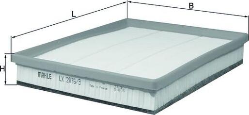 MAHLE LX 2076/3 - Повітряний фільтр autozip.com.ua