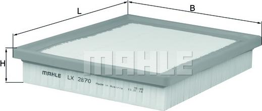 MAHLE LX 2870 - Повітряний фільтр autozip.com.ua
