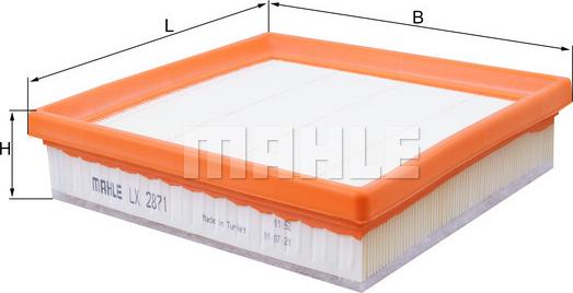 MAHLE LX 2871 - Повітряний фільтр autozip.com.ua