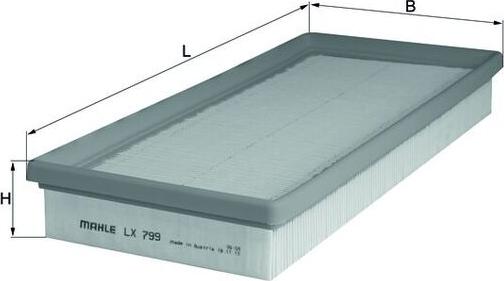 MAHLE LX 799 - Повітряний фільтр autozip.com.ua