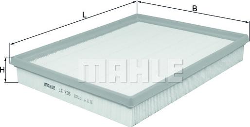 MAHLE LX 735 - Повітряний фільтр autozip.com.ua