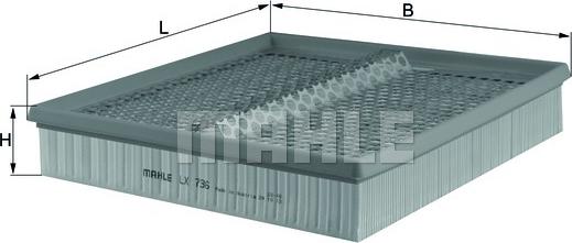 MAHLE LX 736 - Повітряний фільтр autozip.com.ua