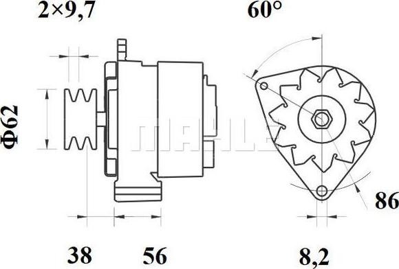 MAHLE MG 523 - Генератор autozip.com.ua