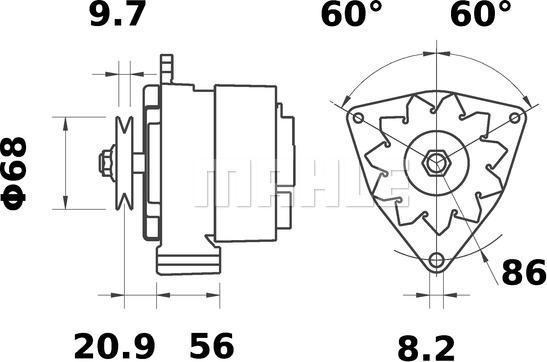 MAHLE MG 604 - Генератор autozip.com.ua