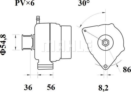 MAHLE MG 186 - Генератор autozip.com.ua