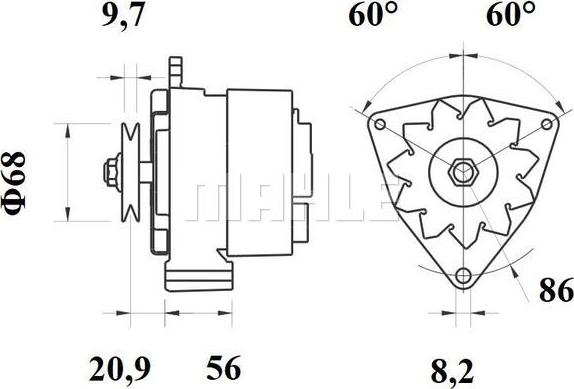 MAHLE MG 245 - Генератор autozip.com.ua