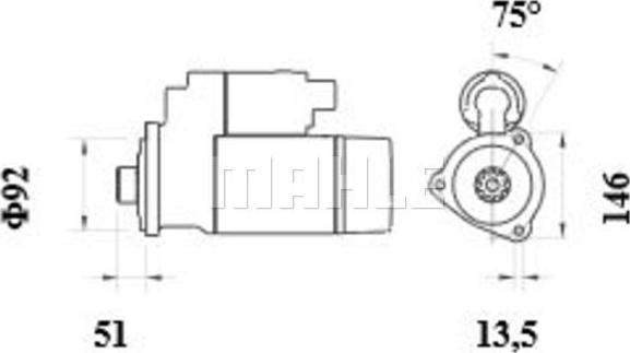 MAHLE MS 941 - Стартер autozip.com.ua