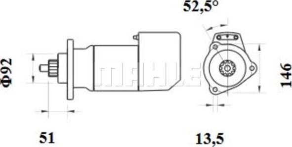 MAHLE MS 466 - Стартер autozip.com.ua