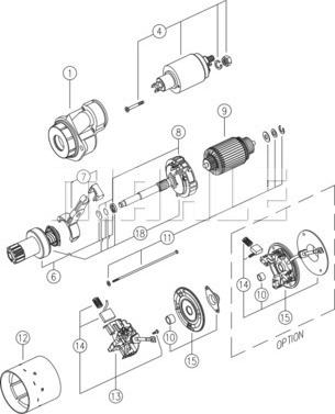 MAHLE MS 412 - Стартер autozip.com.ua