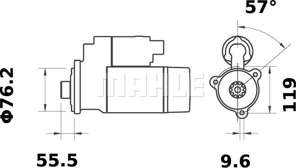 MAHLE MS 412 - Стартер autozip.com.ua