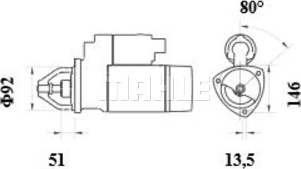 MAHLE MS 558 - Стартер autozip.com.ua
