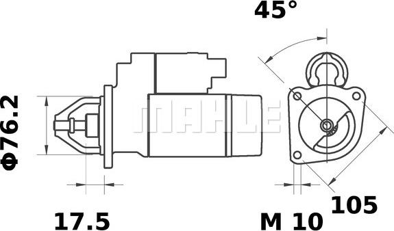 MAHLE MS 56 - Стартер autozip.com.ua