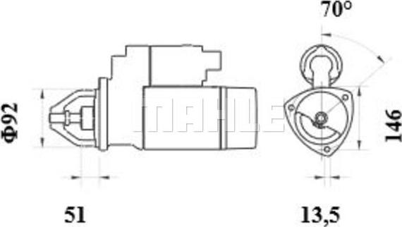 MAHLE MS 585 - Стартер autozip.com.ua