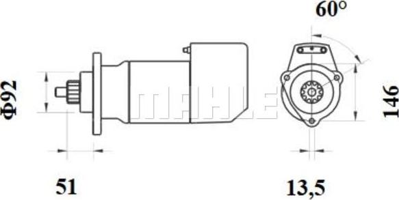 MAHLE MS 537 - Стартер autozip.com.ua