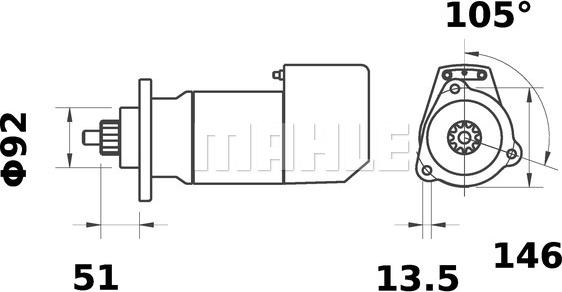 MAHLE MS 521 - Стартер autozip.com.ua