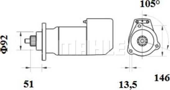 MAHLE MS 696 - Стартер autozip.com.ua