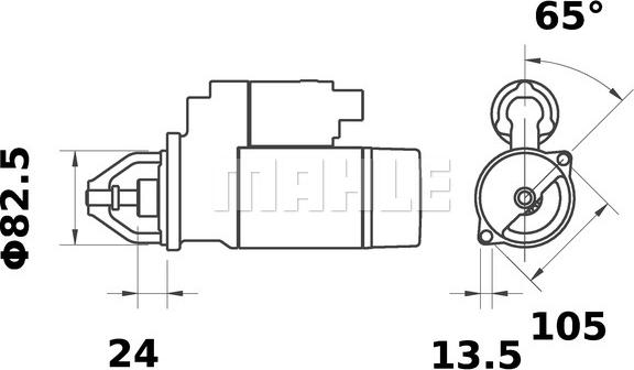 MAHLE MS 194 - Стартер autozip.com.ua