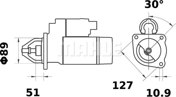 MAHLE MS 191 - Стартер autozip.com.ua