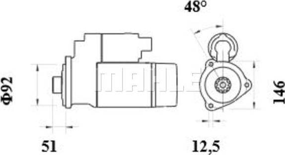 MAHLE MS 198 - Стартер autozip.com.ua