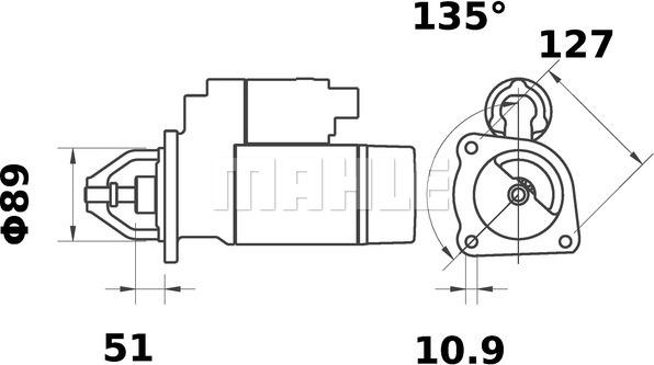 MAHLE MS 152 - Стартер autozip.com.ua