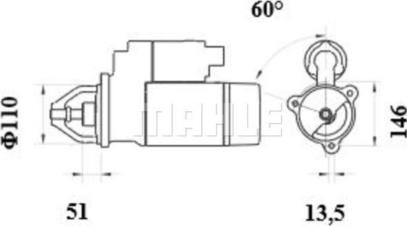 MAHLE MS 104 - Стартер autozip.com.ua