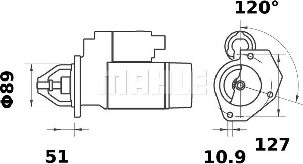 MAHLE MS 100 - Стартер autozip.com.ua