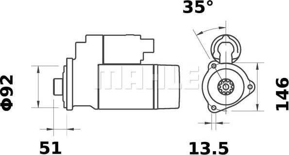 MAHLE MS 103 - Стартер autozip.com.ua