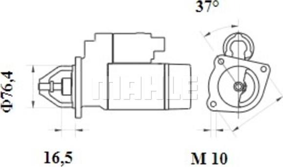 MAHLE MS 1077 - Стартер autozip.com.ua