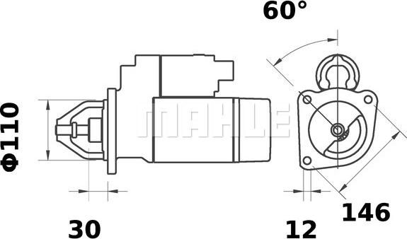 MAHLE MS 387 - Стартер autozip.com.ua