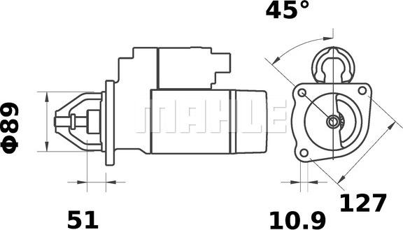 MAHLE MS 18 - Стартер autozip.com.ua