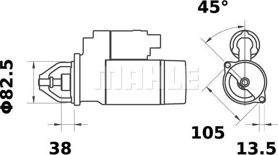 MAHLE MS 1183 - Стартер autozip.com.ua