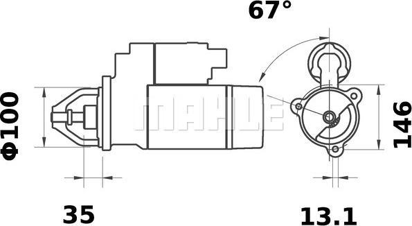 MAHLE MS 360 - Стартер autozip.com.ua