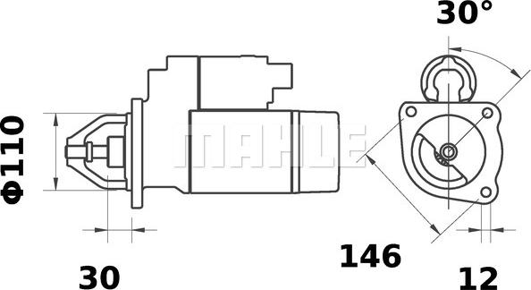 MAHLE MS 186 - Стартер autozip.com.ua