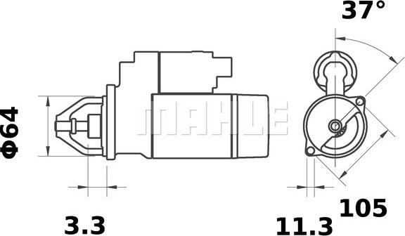 MAHLE MS 131 - Стартер autozip.com.ua