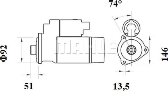 MAHLE MS 890 - Стартер autozip.com.ua