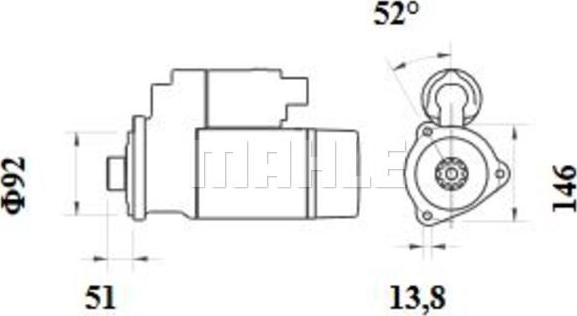 MAHLE MS 885 - Стартер autozip.com.ua