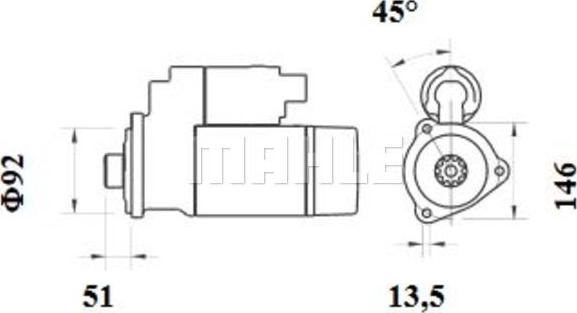 MAHLE MS 886 - Стартер autozip.com.ua