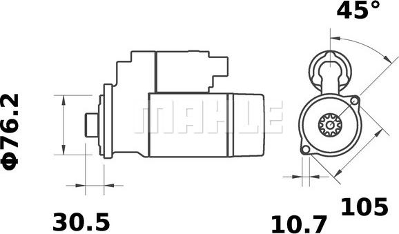 MAHLE MS 359 - Стартер autozip.com.ua