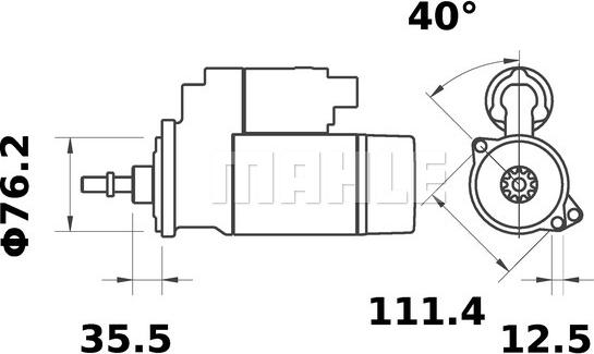 MAHLE MS 302 - Стартер autozip.com.ua