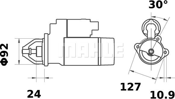 MAHLE MS 318 - Стартер autozip.com.ua