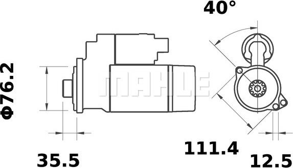 MAHLE MS 381 - Стартер autozip.com.ua