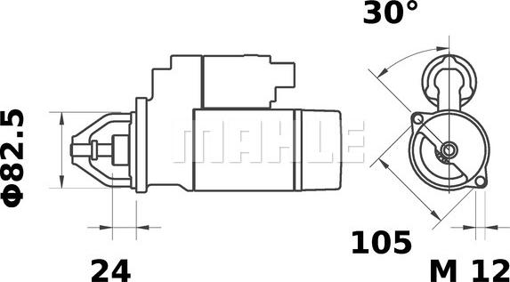 MAHLE MS 323 - Стартер autozip.com.ua