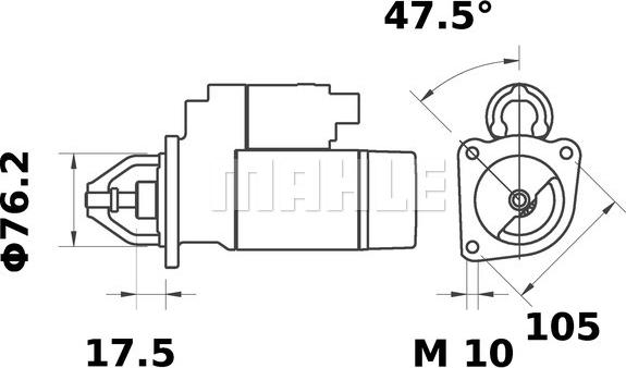 MAHLE MS 378 - Стартер autozip.com.ua