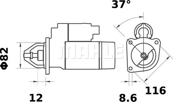 MAHLE MS 373 - Стартер autozip.com.ua