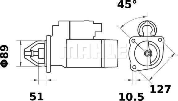 MAHLE MS 272 - Стартер autozip.com.ua