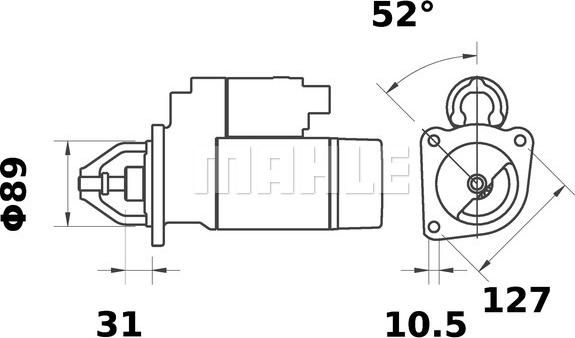 MAHLE MS 232 - Стартер autozip.com.ua