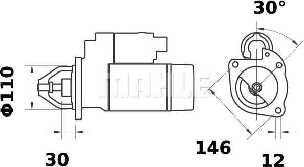 MAHLE MS 278 - Стартер autozip.com.ua