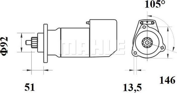 MAHLE MS 756 - Стартер autozip.com.ua