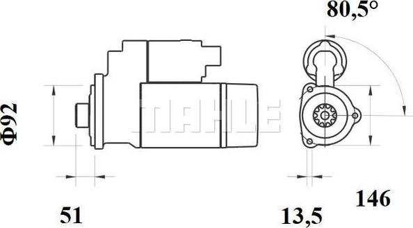 MAHLE MS 757 - Стартер autozip.com.ua